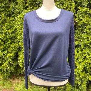 Navy blue lace tee